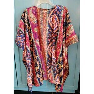 Catchy And Crafty Kimono Shall Women's OS Paisley Multicolor Tassels